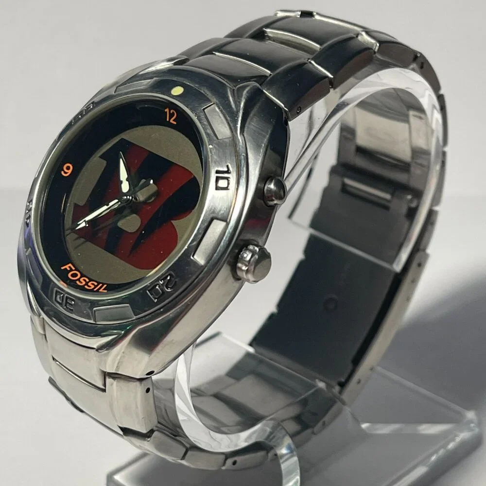 Cincinnati Bengals NFL Stainless-Steel Kaleido Watch by Fossil NEW (RARE)